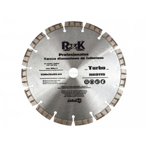 Tarcz diamentowa 230mm segmentowa, 230x12x22,2mm do żelbetonu Turbo Professional R&K