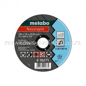Tarcz 125x1x22,23mm do cięcia metalu Novorapid Inox Metabo , indeks: 616271000