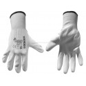 BHP - Rękawice ochronne GEKO rozmiar 10 białe, powlekane poliuretanem, cienkie