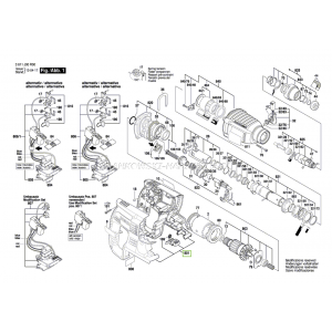 Bosch obudowa silnika GBH36V-LI, GBH36VF-LI za 1617000V75, pozycja 801 na schemacie indeks: 1617000A4W